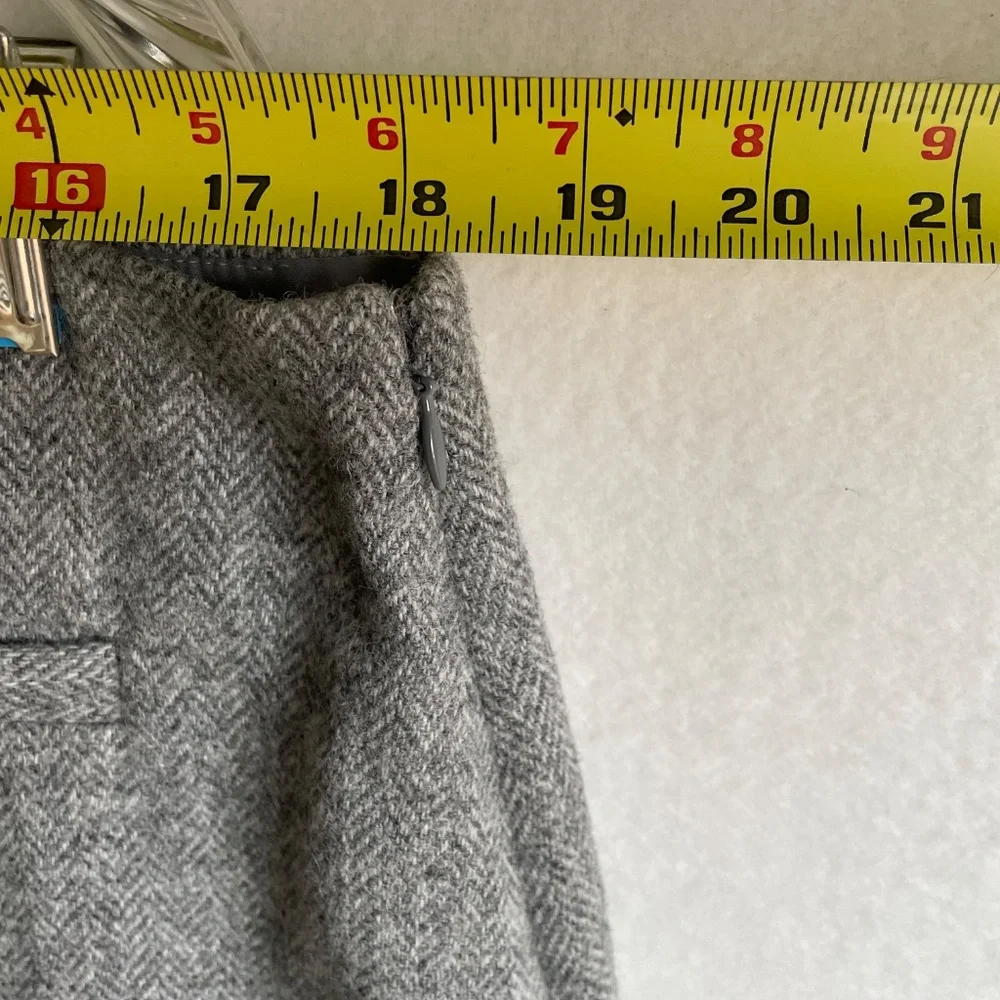Talbots Wool-blend Fully-lined Pencil Skirt in Herringbone Grey in Size 16
